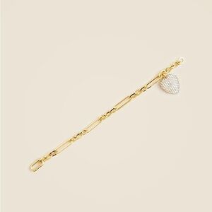 J crew Pavé-encrusted heart charm bracelet